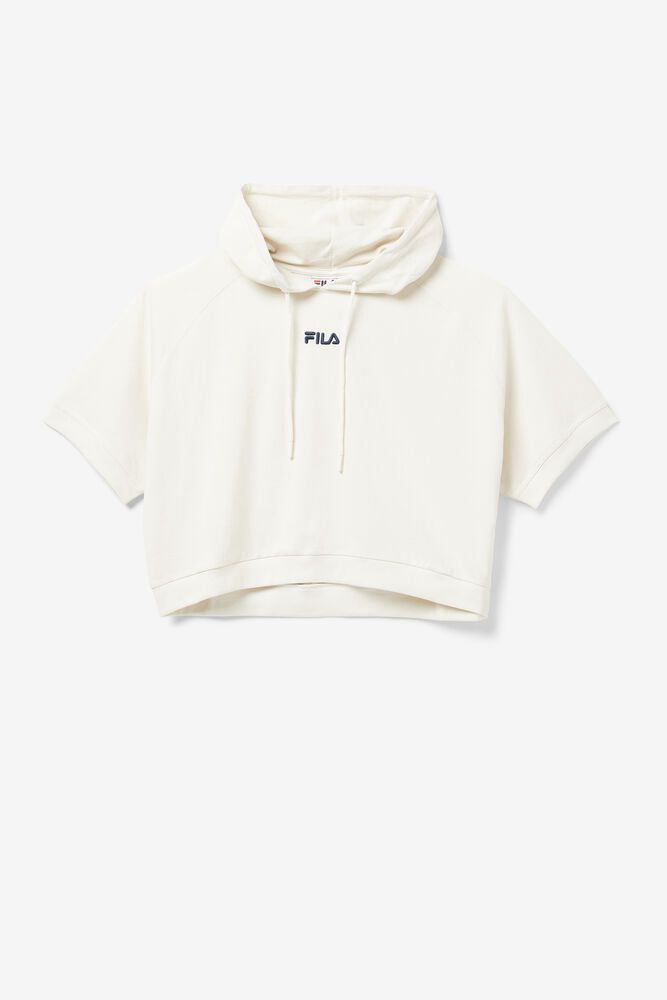 Fila Genoveffa Short Sleeve Hoodie White - Womens - 70892TISY